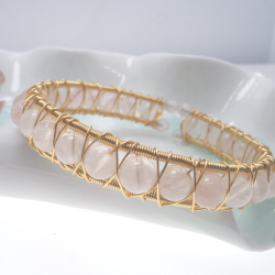 Rose Quartz Openging Bracelet