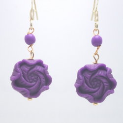 Purple Flower Crystal Ear Hook