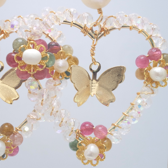 Heart-Shaped Artificial Pearl Crystal Ear Hook