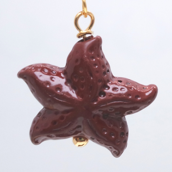 Cinnabar Starfish Crystal Ear Hook