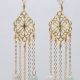 Golden Length Jade Tassel Crystal Ear Hook